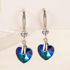 Lógós kék szív fülbevaló whitegold