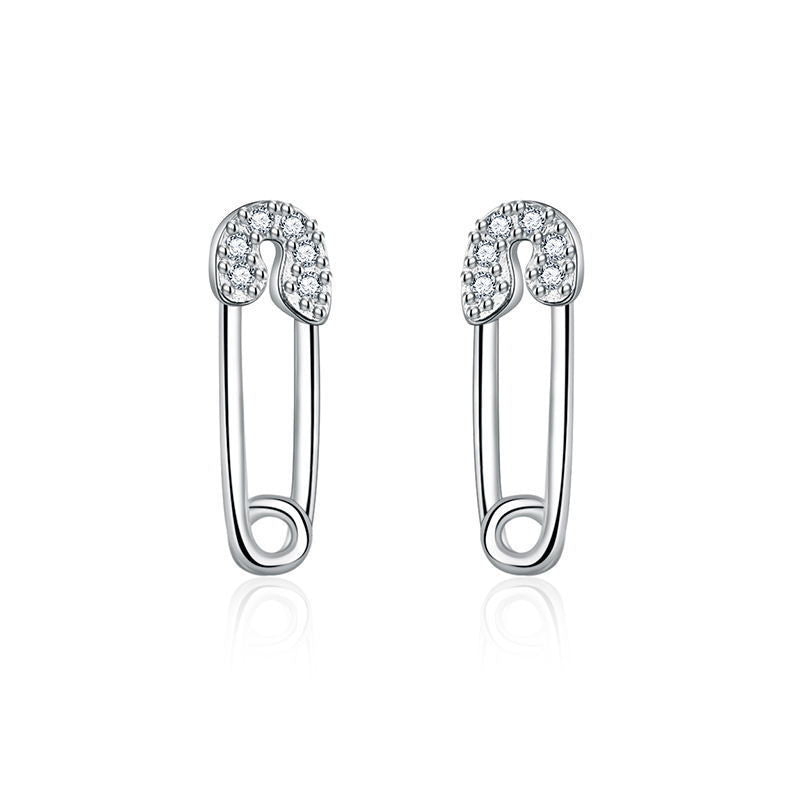 Biztostű fülbevaló whitegold