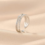 Brooklyn kristályos gyűrű whitegold (állítható méret)