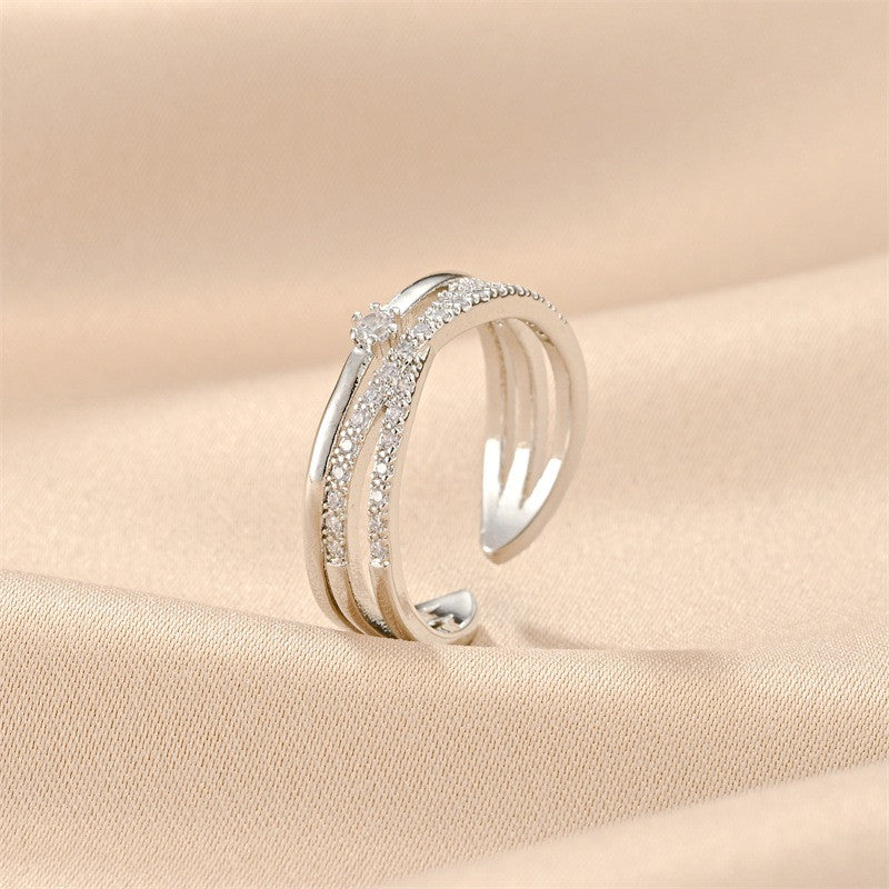 Brooklyn kristályos gyűrű whitegold (állítható méret)