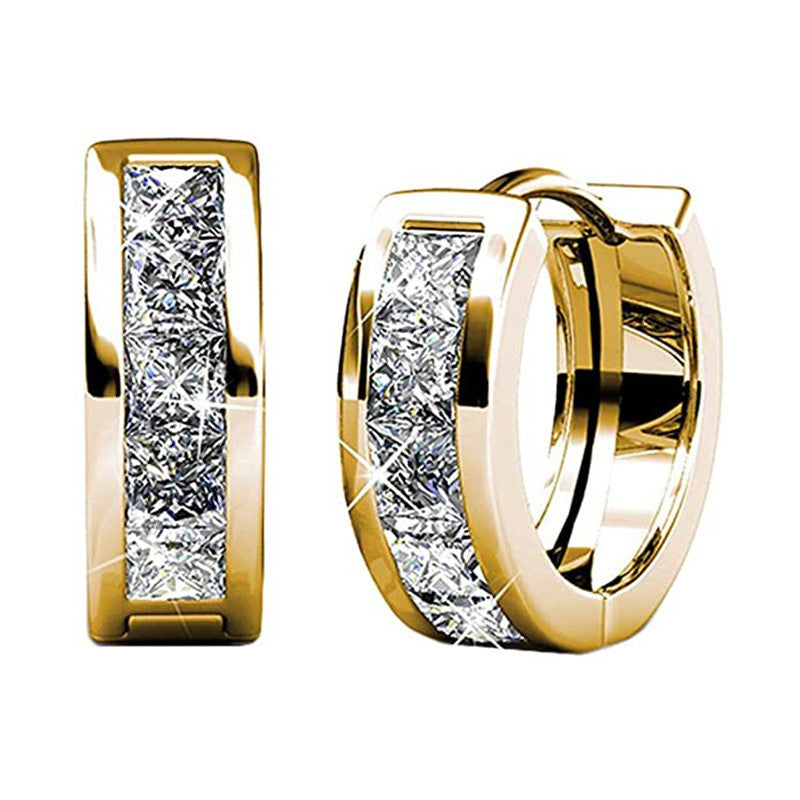 Leah négyzet kristályos fülbevaló gold