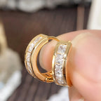 Leah négyzet kristályos fülbevaló gold