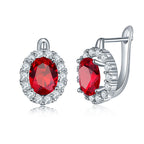 Samantha fülbevaló whitegold-piros