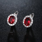 Samantha fülbevaló whitegold-piros