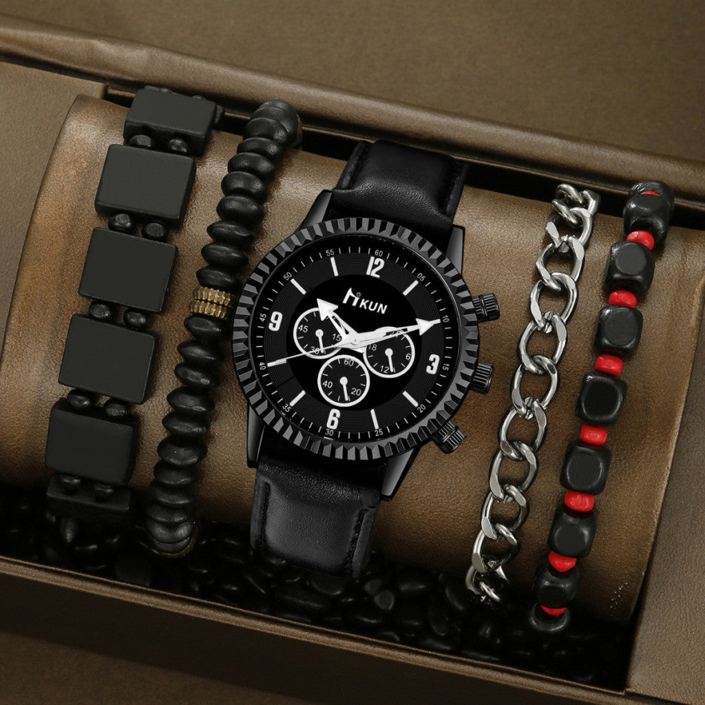 Antony férfi óra karkötő szett fekete-piros