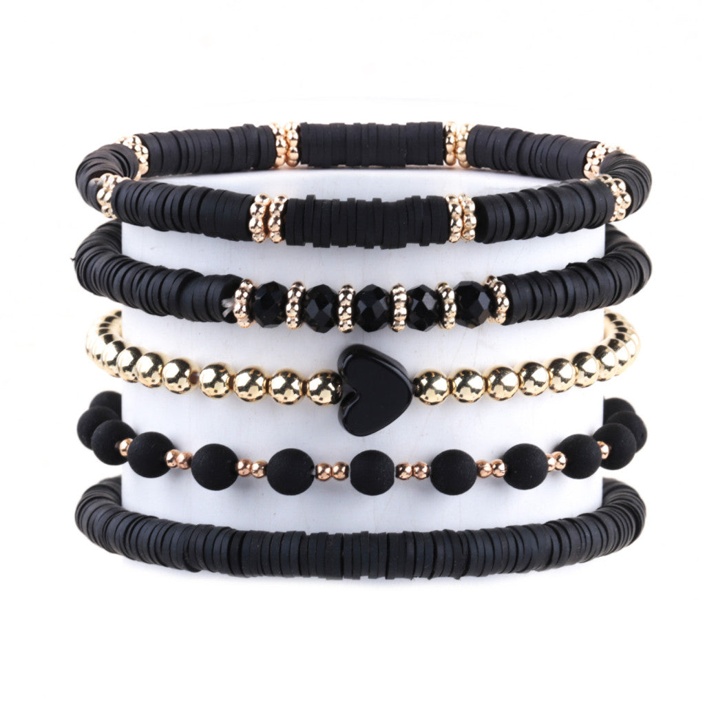 Alice 5 részes karkötő szett fekete