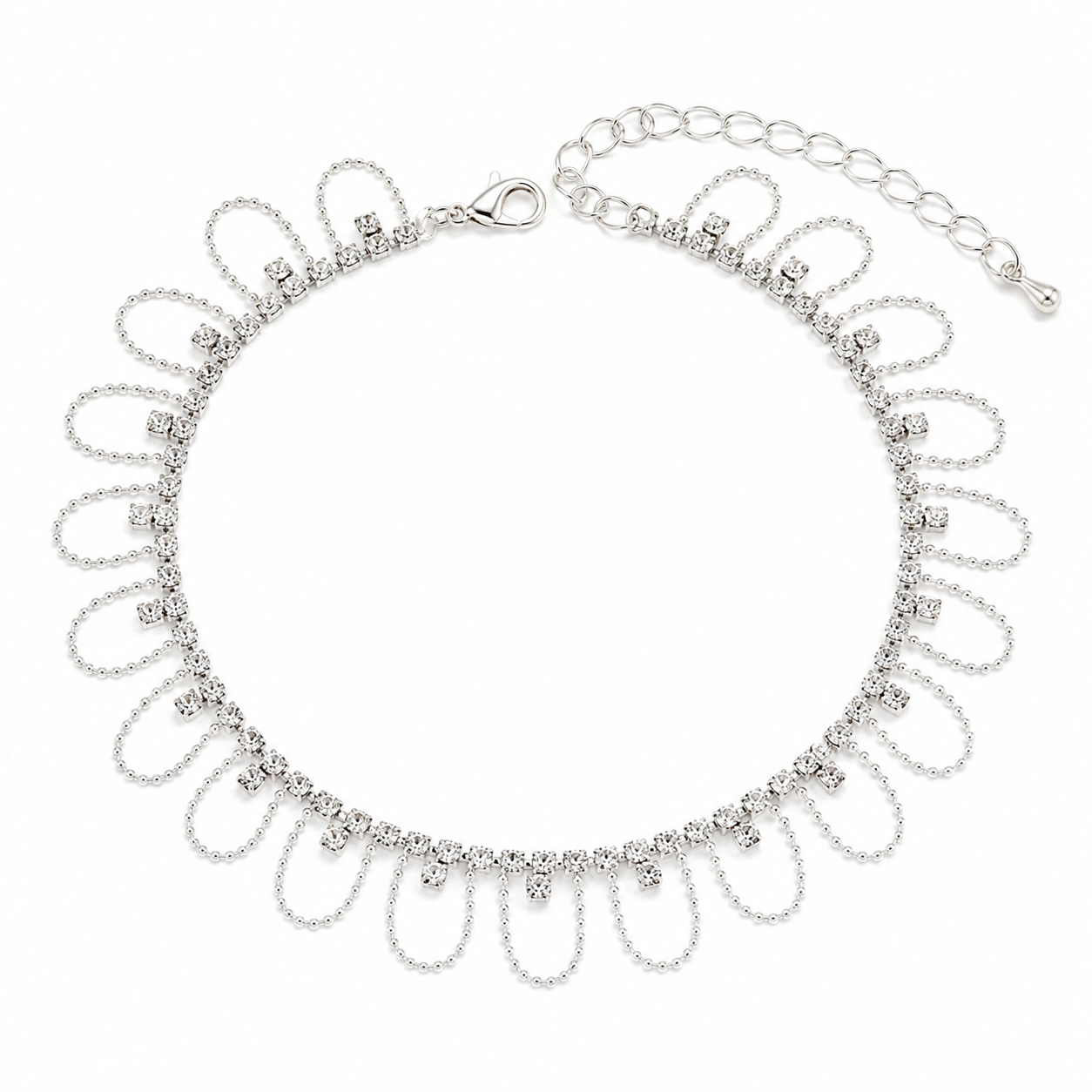 Kristály hullám bokalánc whitegold
