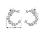 Kristály hold ezüst fülbevaló