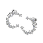 Kristály hold ezüst fülbevaló