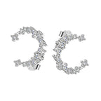 Kristály hold ezüst fülbevaló