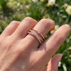 Anell kristályos gyűrű rosegold (állítható méret)
