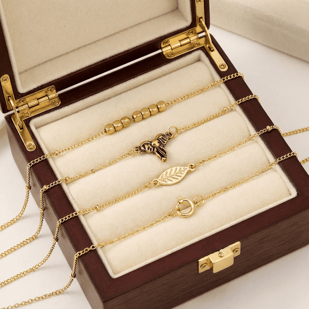 Aida ötrészes karkötő szett gold