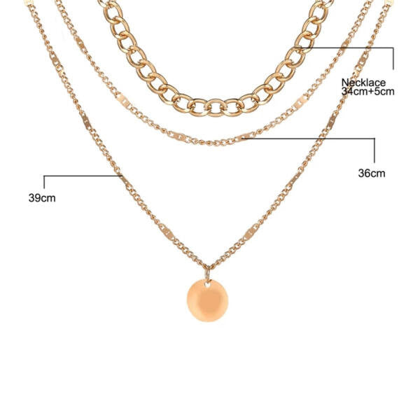 Ambre tripla nyaklánc gold