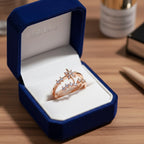 Csillagos kristályos gyűrű rosegold (állítható méret)