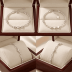 Ezüstös szív-szárnyak karkötő