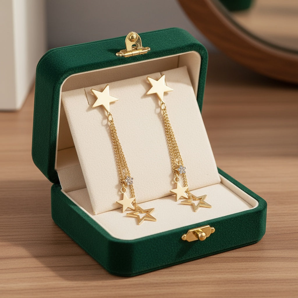 Négy csillag fülbevaló gold