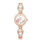 Szívecskés-kristályos ékszeróra rosegold-white
