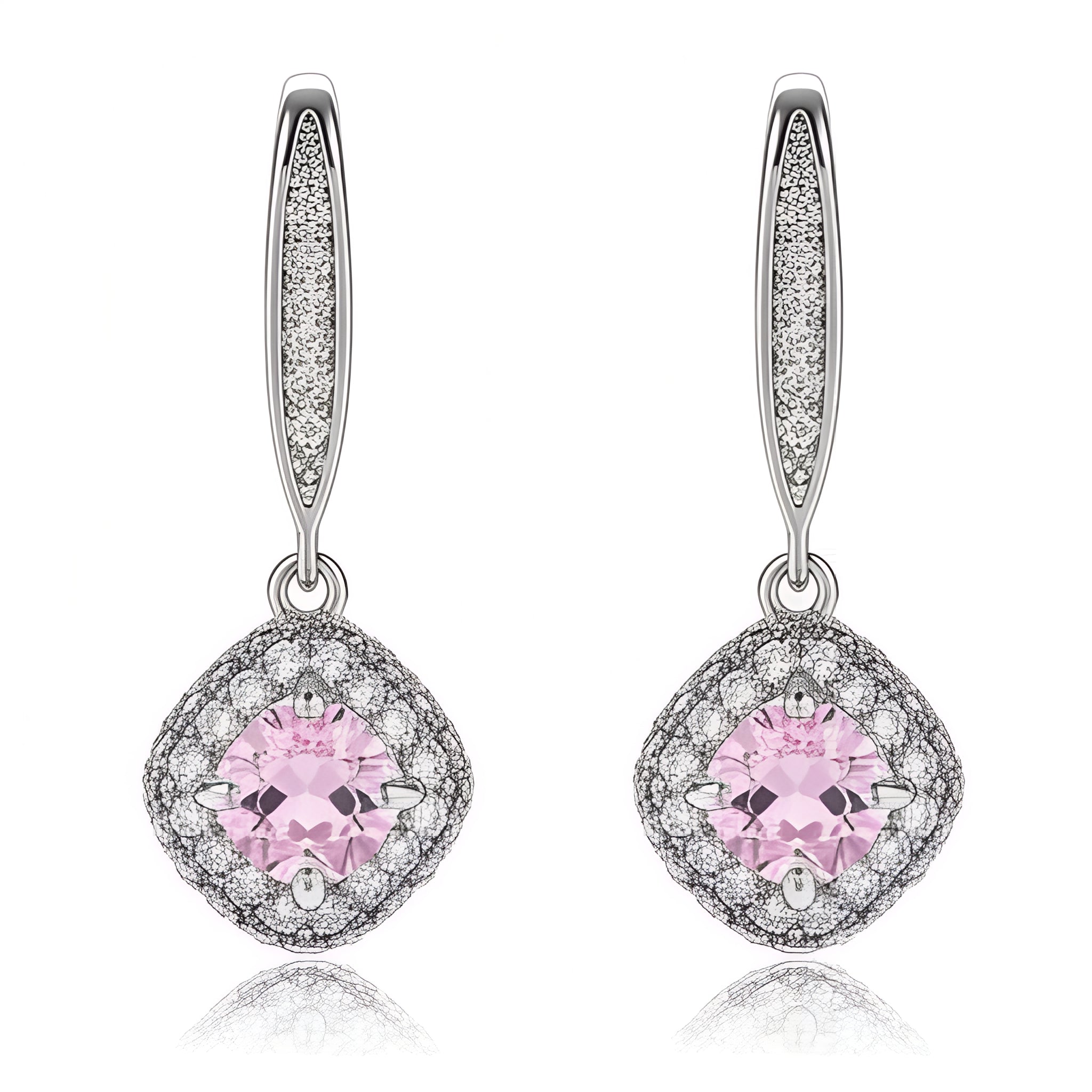 Angéle női fülbevaló whitegold-pink