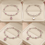 Leona női karkötő whitegold-pink