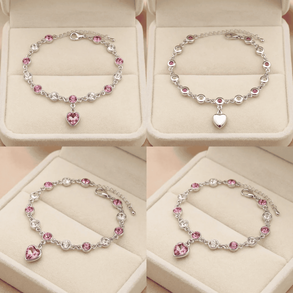 Leona női karkötő whitegold-pink