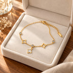 Elegáns modern csillagok nemesacél karkötő gold – ékszerdobozban