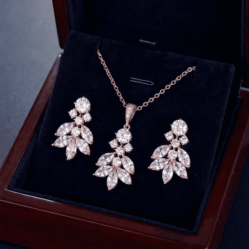 Alexa kristály ékszer szett rosegold