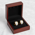 Nemesacél karika fülbevaló egy kristállyal bicolor