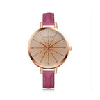 Linda női vékony bőrszíjas óra rózsaszín