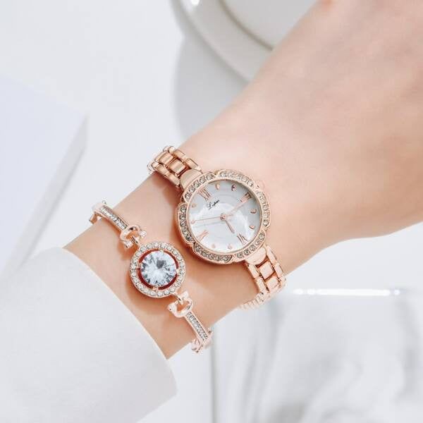 Smoon óra-ékszer készlet rosegold LV0045