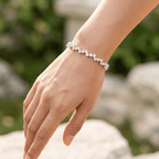 Cikcakk kristályos karkötő whitegold