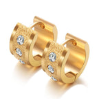 Három kristályos csillogós gold nemesacél fülbevaló Swarovski kristállyal