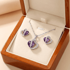 Smoon Avalee kristály szív ékszer szett ibolya