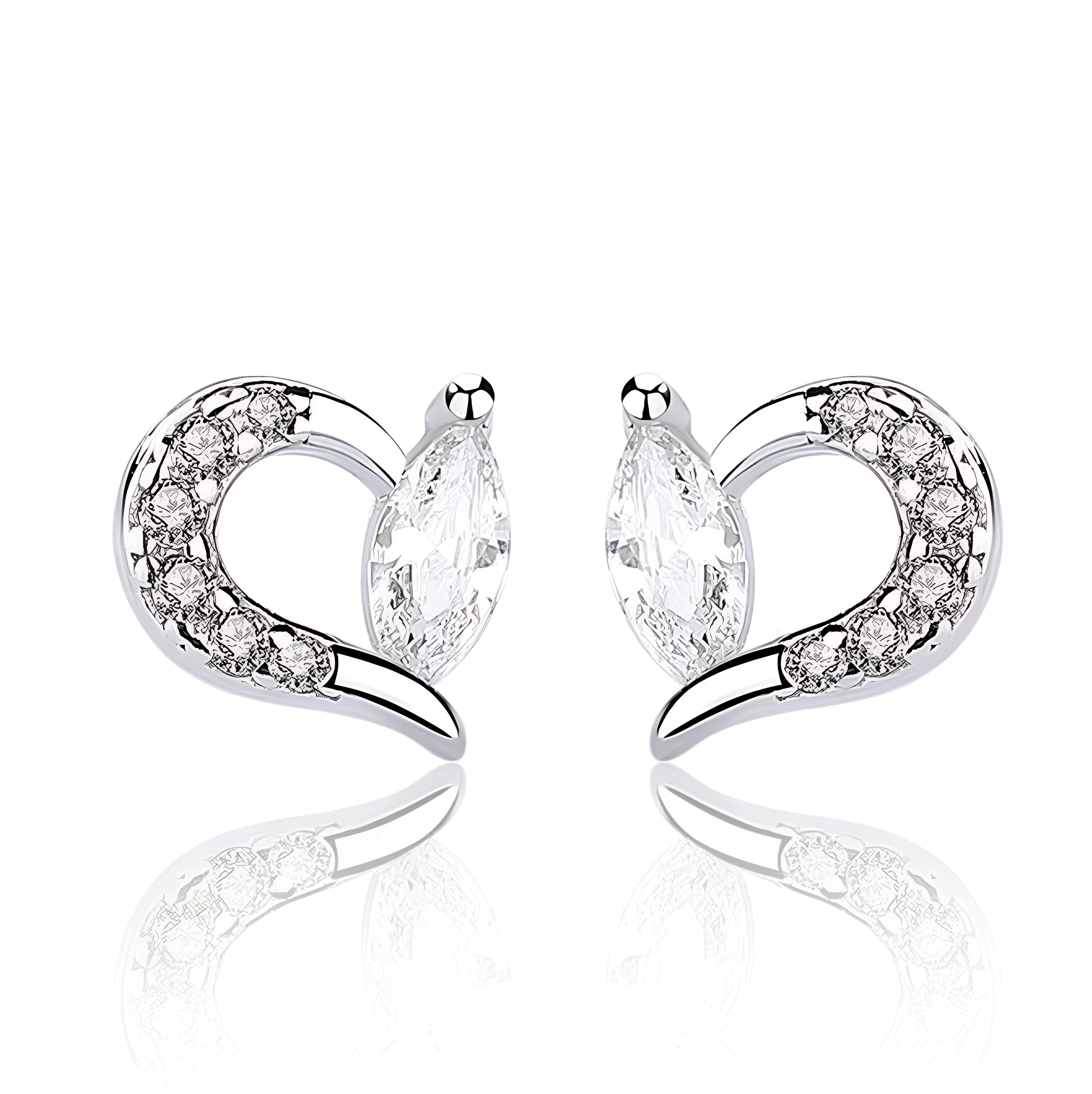 Fülecske kristály fülbevaló whitegold