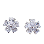 Beszúrós virág fülbevaló whitegold