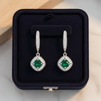 Ema női fülbevaló whitegold-zöld