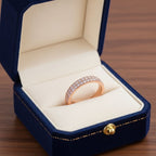 Két kristálysor gyűrű rosegold (állítható méret)