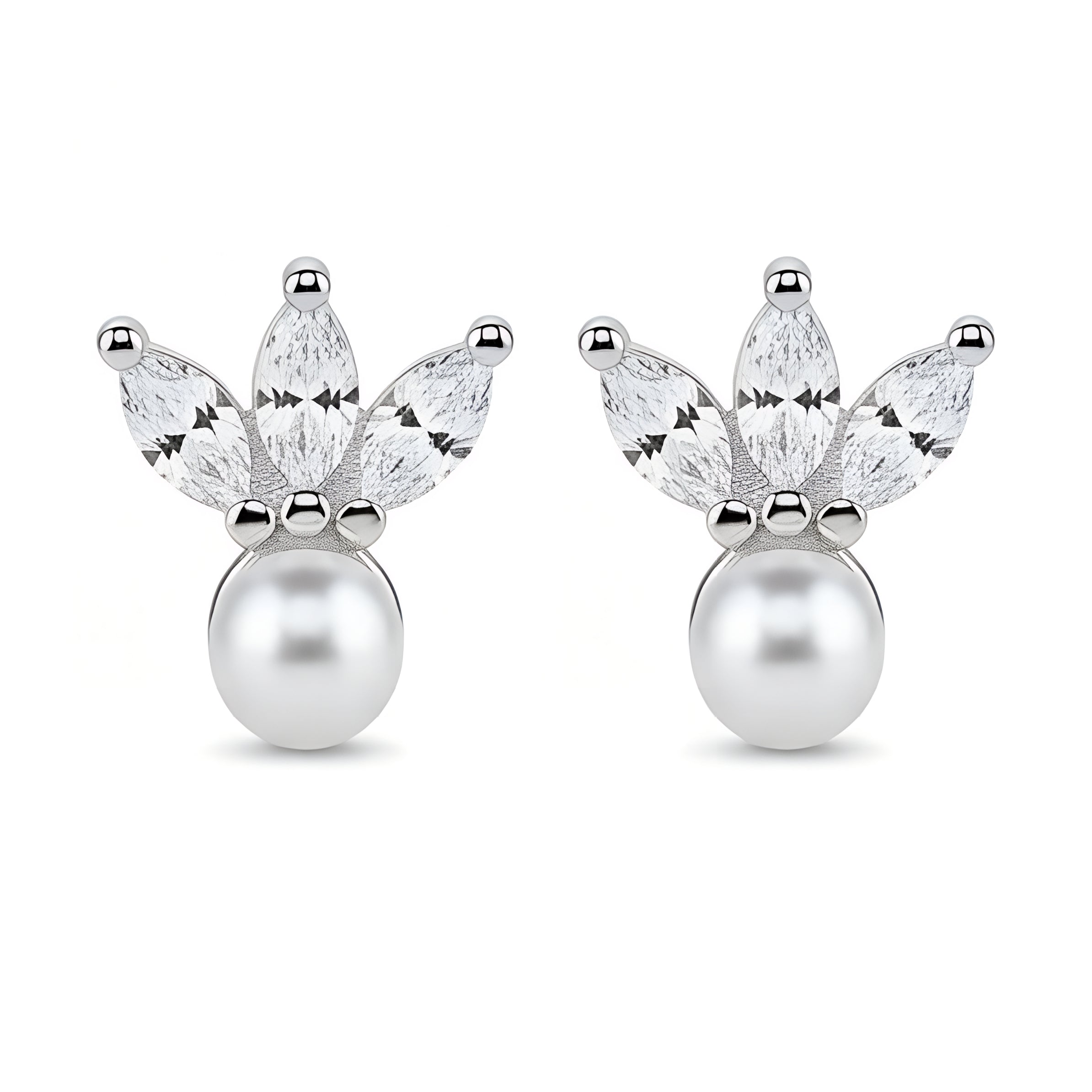 Gyöngyös üstökös fülbevaló whitegold