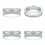 Anell kristályos gyűrű whitegold (állítható méret)