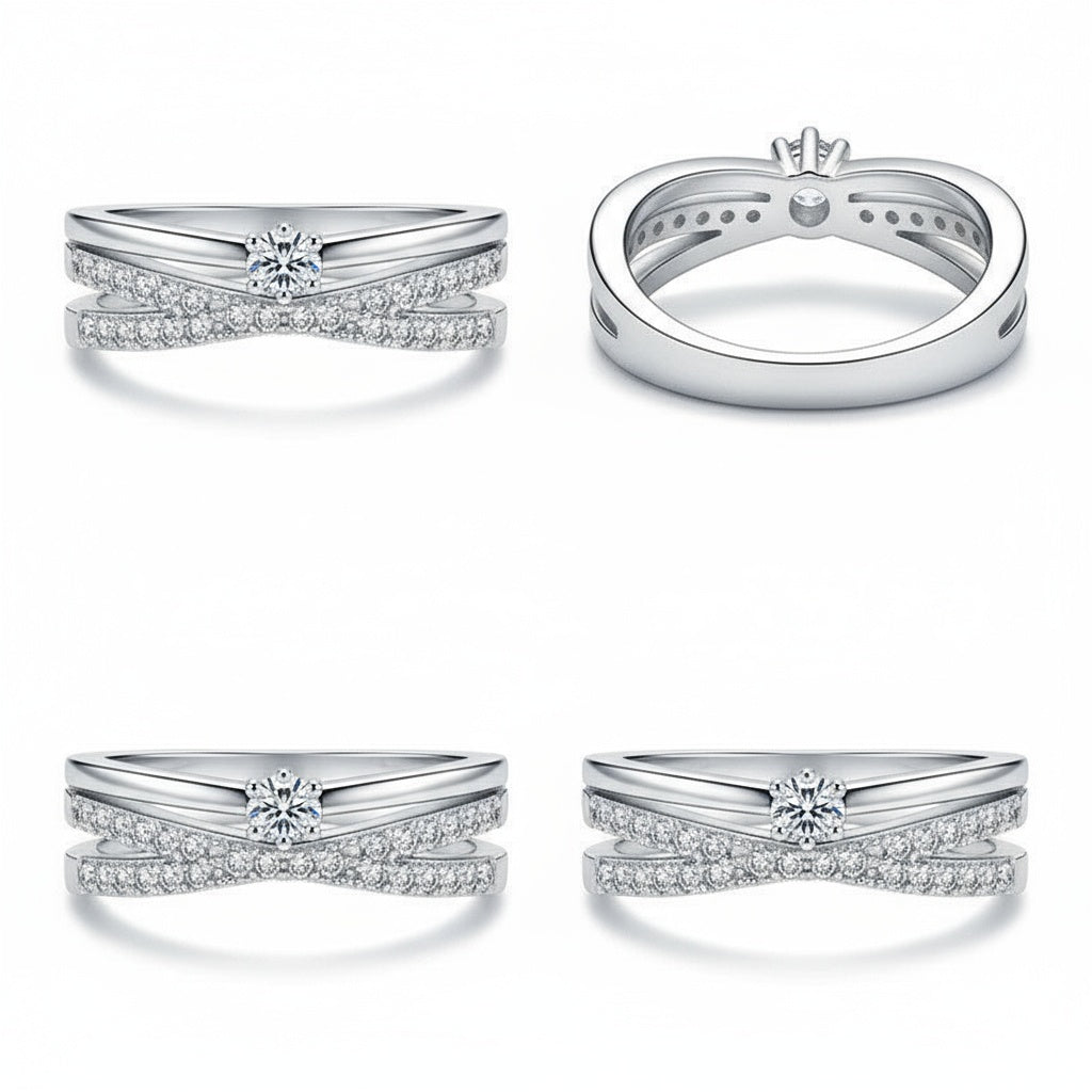 Anell kristályos gyűrű whitegold (állítható méret)