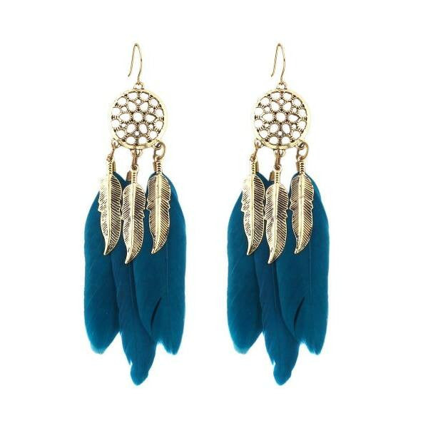 Álomfogó fülbevaló kék-arany