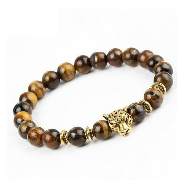 Párducos karkötő barnás