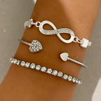 Anna végtelen karkötő szett whitegold