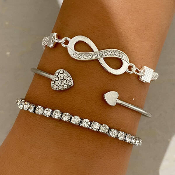 Anna végtelen karkötő szett whitegold