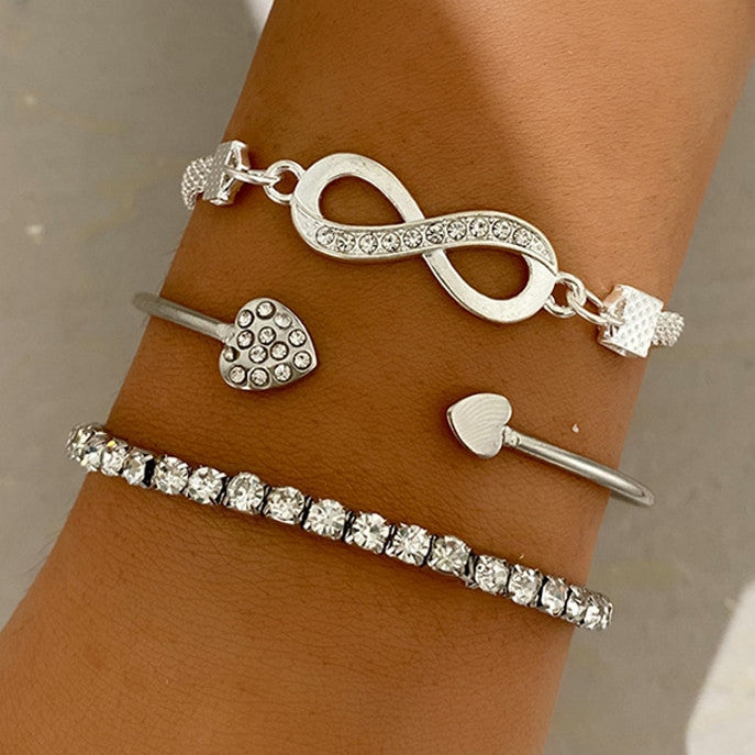 Anna végtelen karkötő szett whitegold