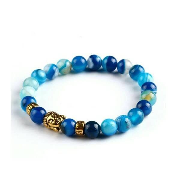 Buddha karkötő kék-arany