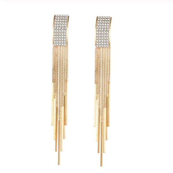 Hosszú lógós elegáns fülbevaló gold