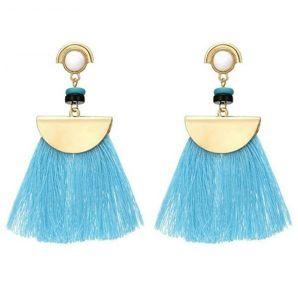 Mesés tengerkék-arany fülbevaló