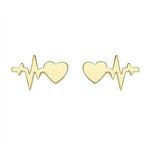 Szív és életvonal fülbevaló gold