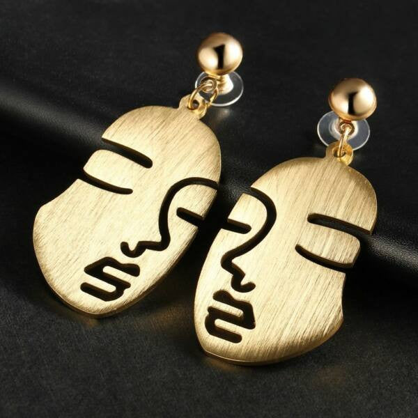 Gold face fülbevaló