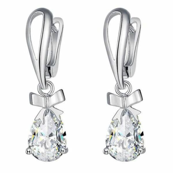 Elegáns masnis csepp fülbevaló whitegold